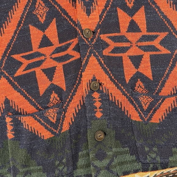 Polo Ralph Lauren Aztec Sweater Size Medium Multicolor Knit Cardigan Pullover - Picture 8 of 9
